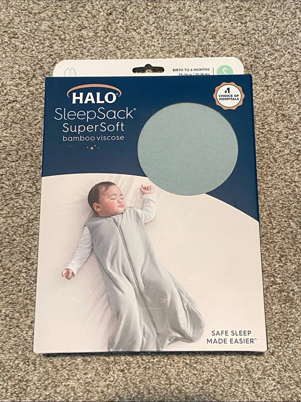 Halo SleepSack SuperSoft Baby Sleep Sack - Light Blue / Gray